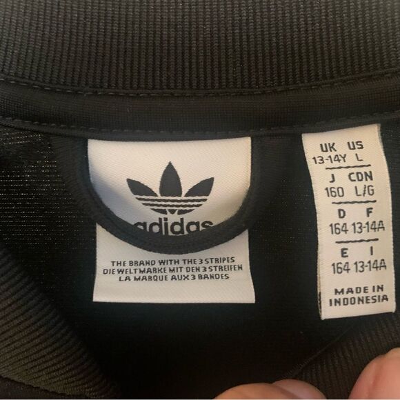 Adidas Youth Track Zip-Up Jacket With Contrast Details Size Large - Picture 4 of 9